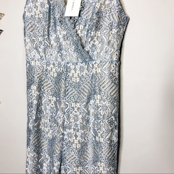 🦋🌙 NWT FOXIEDOX x ANTHROPOLOGIE | Light Blue Lace Jumpsuit - Picture 7 of 13